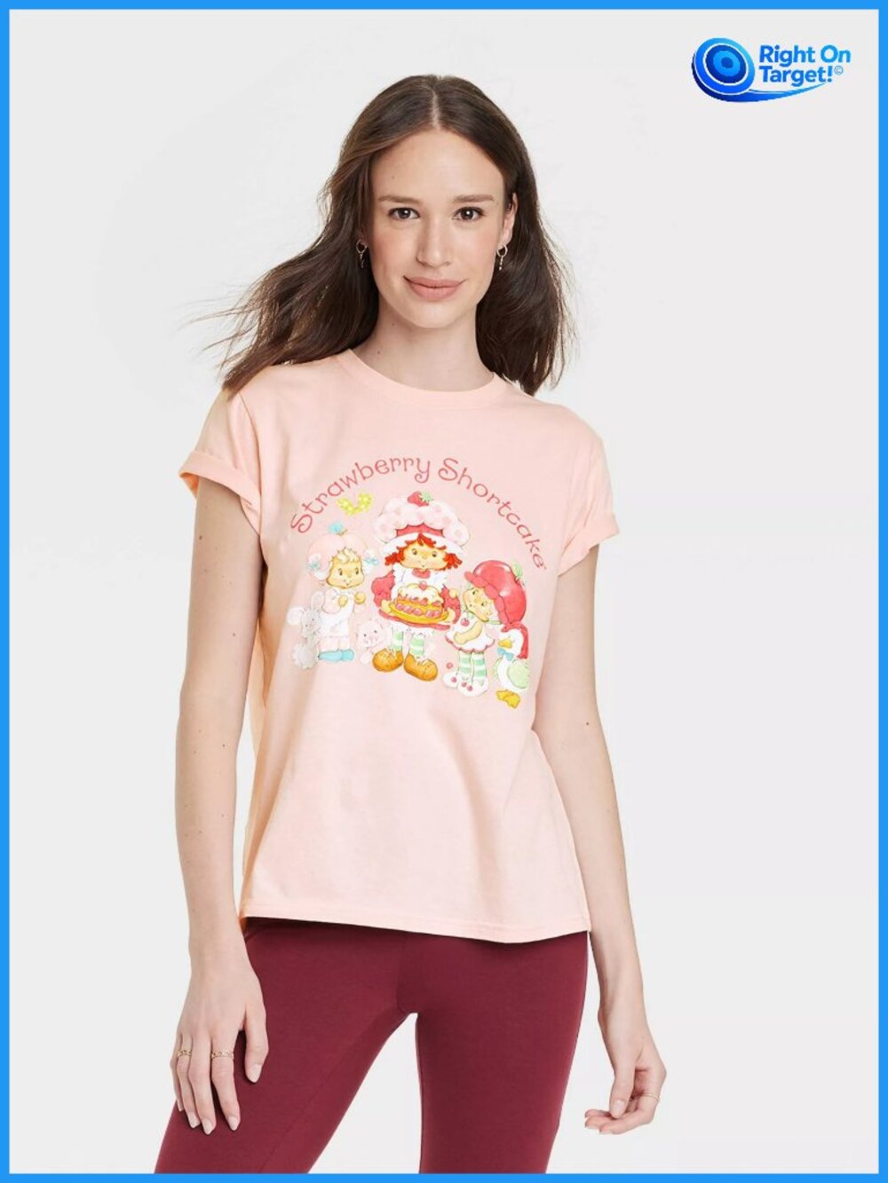 Large - Womens Strawberry Shortcake Short Sleeve Graphic T-Shirt - Pink